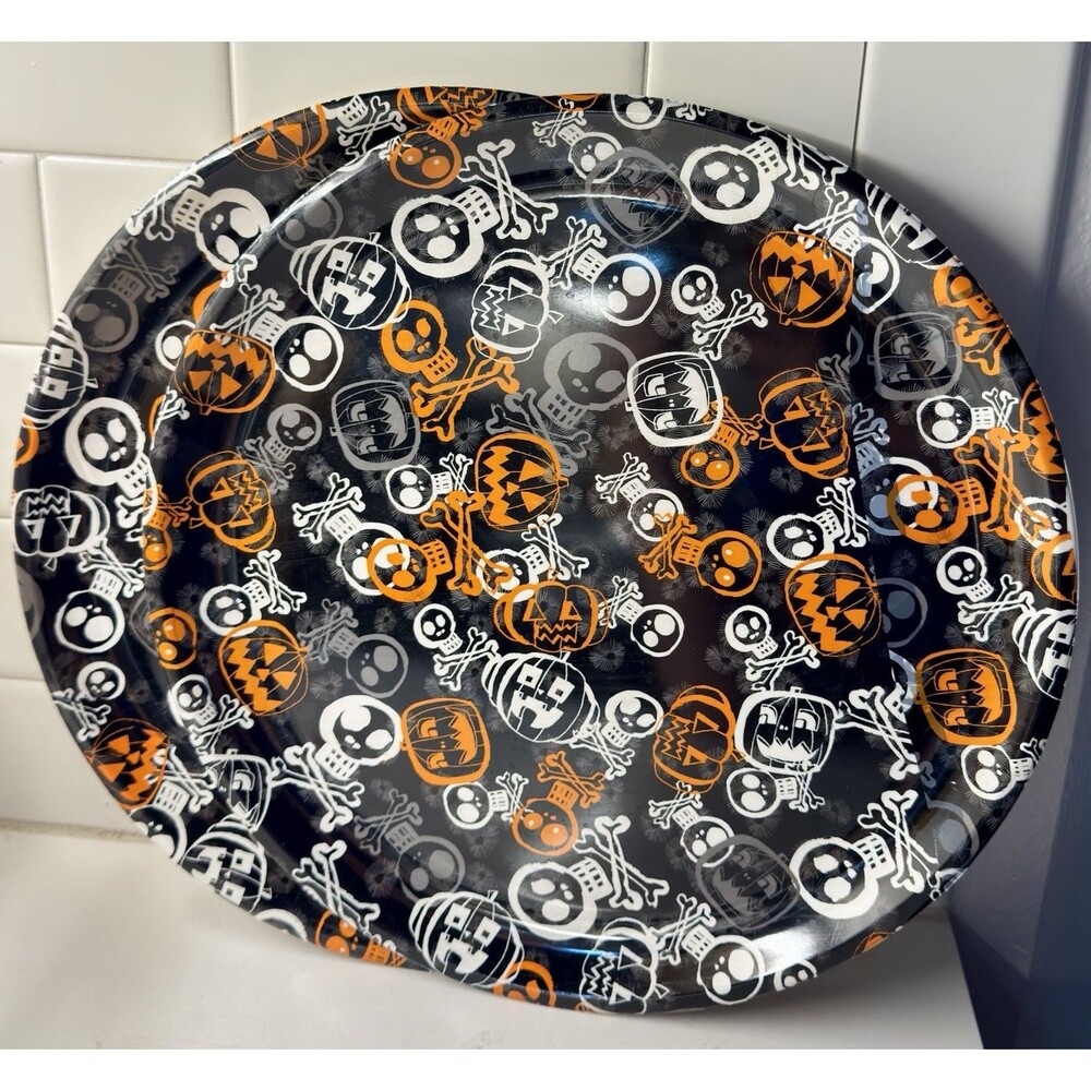 Lot of 4 Vintage Halloween Serving Platters Trays / Party Decor